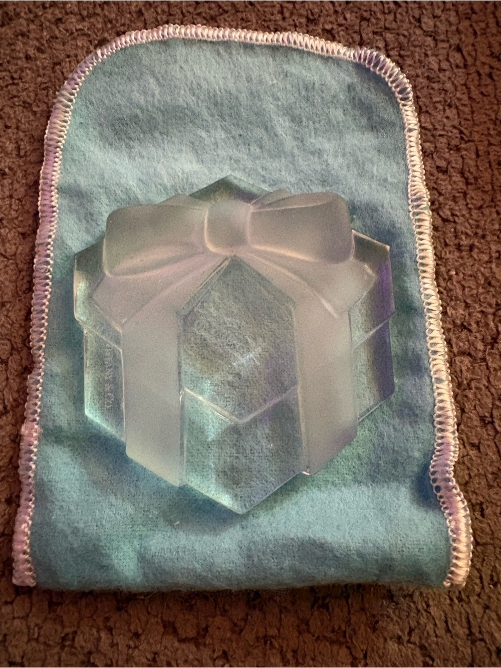 Tiffany & Co. Frosted Glass Gift Paperweight